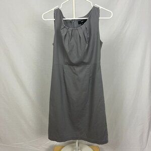 Mossimo Gray Pleated U Neckline Sleeveless Midi Corporate Dress Size 8